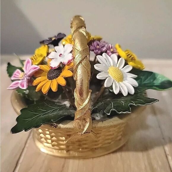 VTG Gorham Enamel Flower Basket Jane Hutcheson Fleur des Siecles Figural METAL - Picture 4 of 10